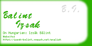 balint izsak business card
